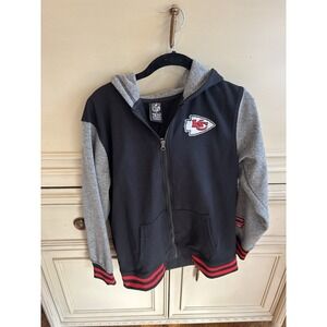 NFL Team Apparel Kansas City Chiefs Boys Zip Up Hoodie NWT 18-20 Cotton Blend